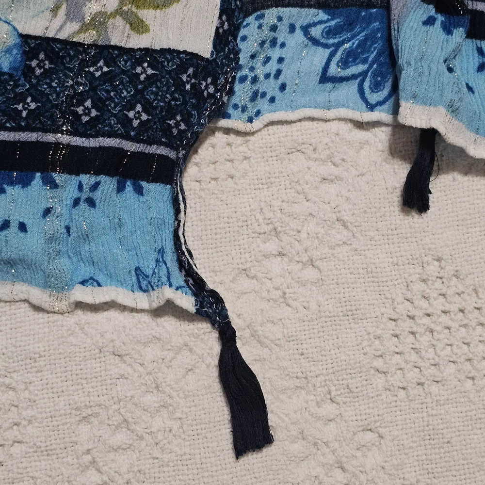 Vince Camuto Blue and White Floral Wrap